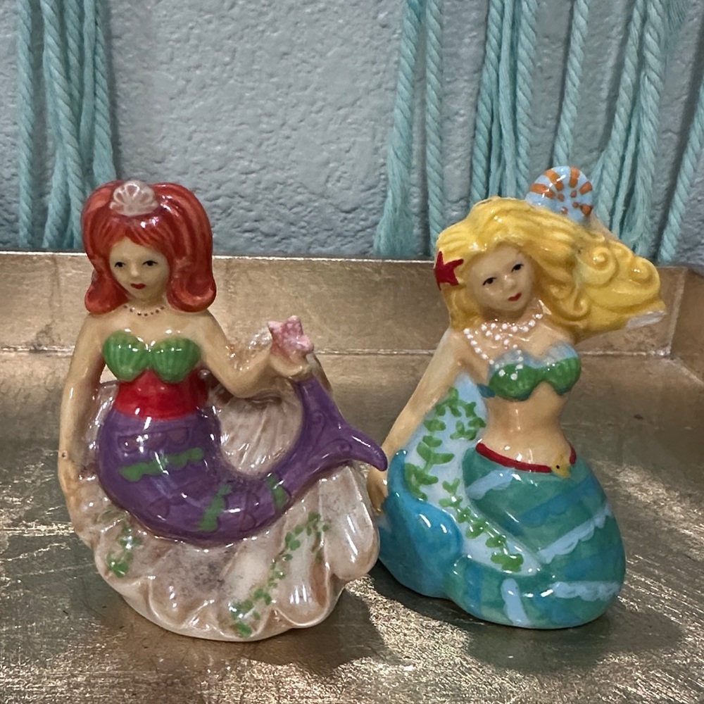 Ceramic Mermaid Salt and Pepper Shaker set